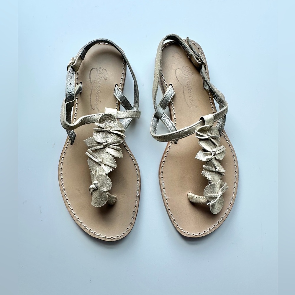 Bonpoint Metallic Leather Sandals